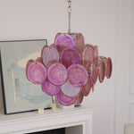 Aurelia Pink Glass Chandelier – Handcrafted Murano-Style Pendant Light for Elegant Interiors