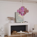 Aurelia Pink Glass Chandelier – Handcrafted Murano-Style Pendant Light for Elegant Interiors