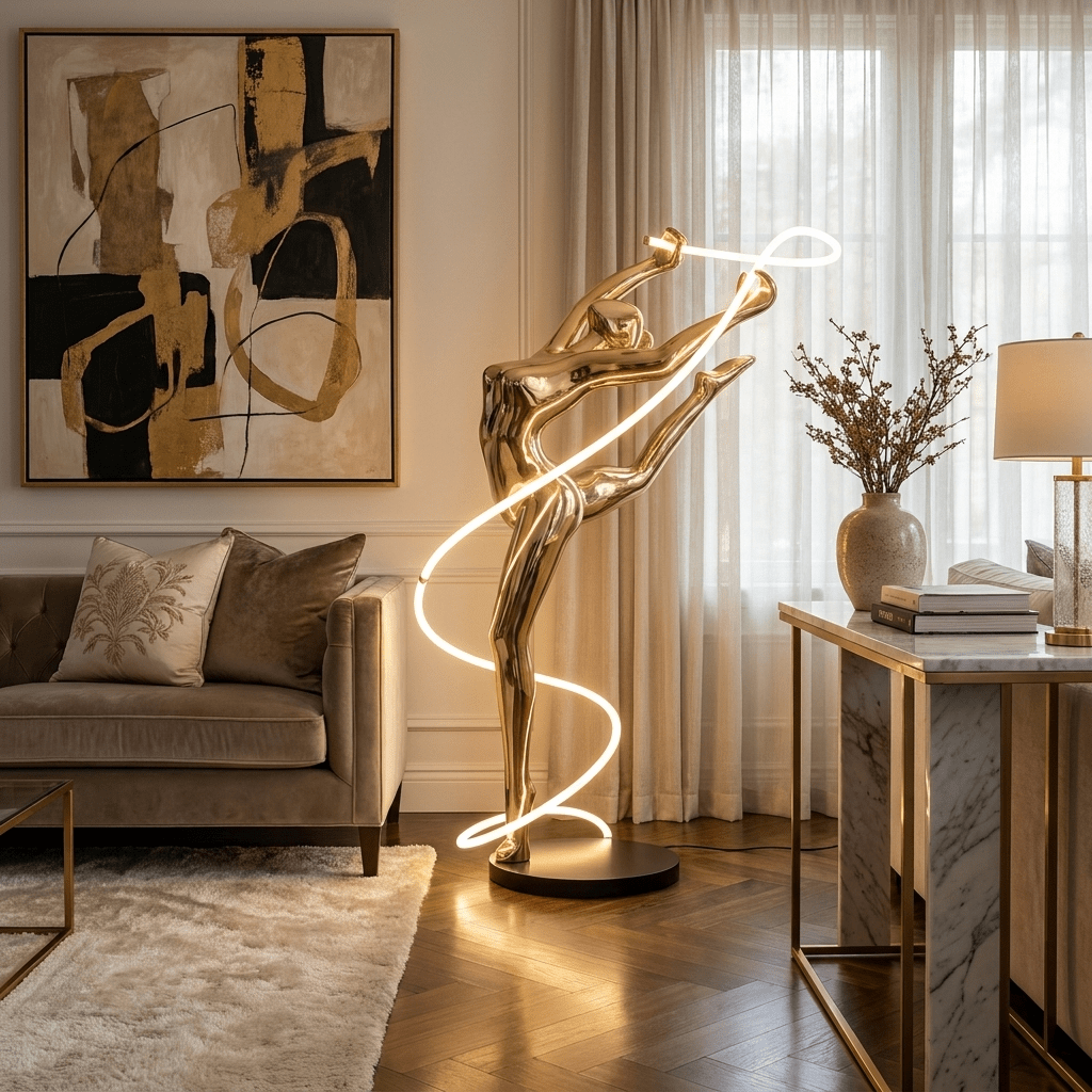 Aurelia Ribbon Dancer Sculptural LED Floor Lamp