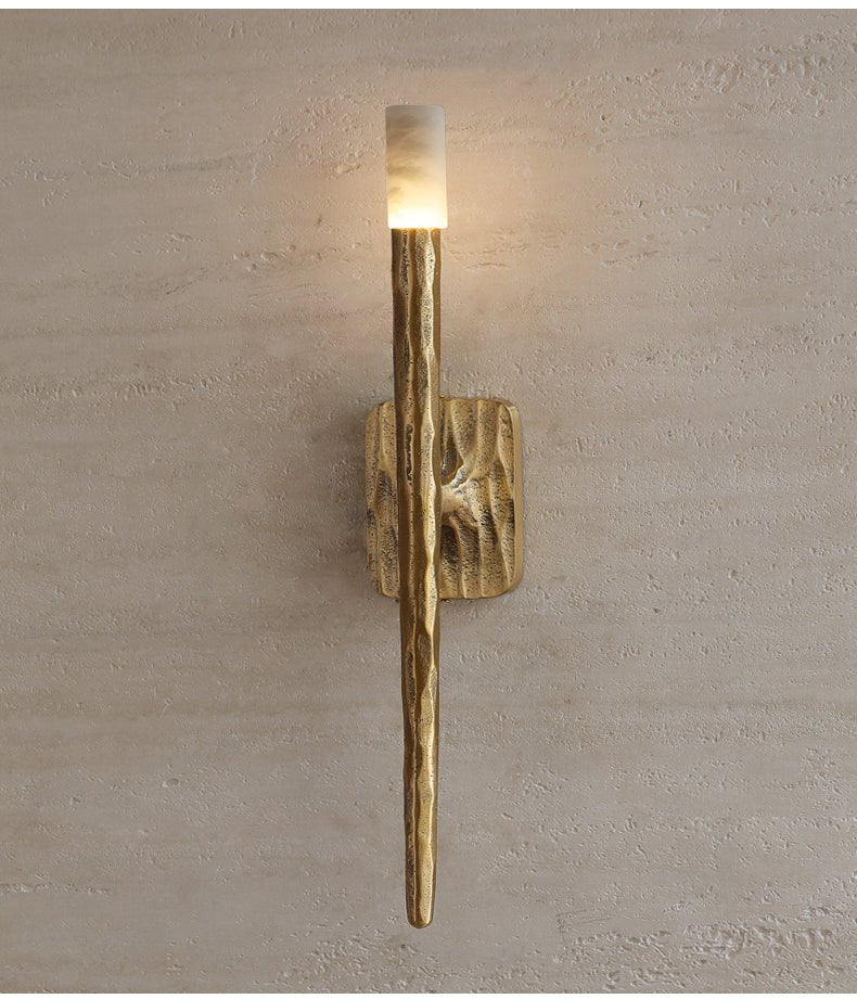 Aurelian Sculpted Alabaster Wall Sconce in Copper
