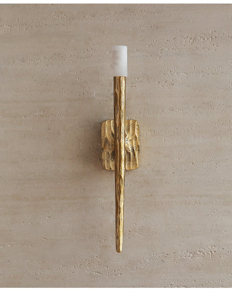 Aurelian Sculpted Alabaster Wall Sconce in Copper