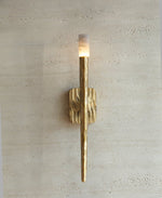 Aurelian Sculpted Alabaster Wall Sconce in Copper