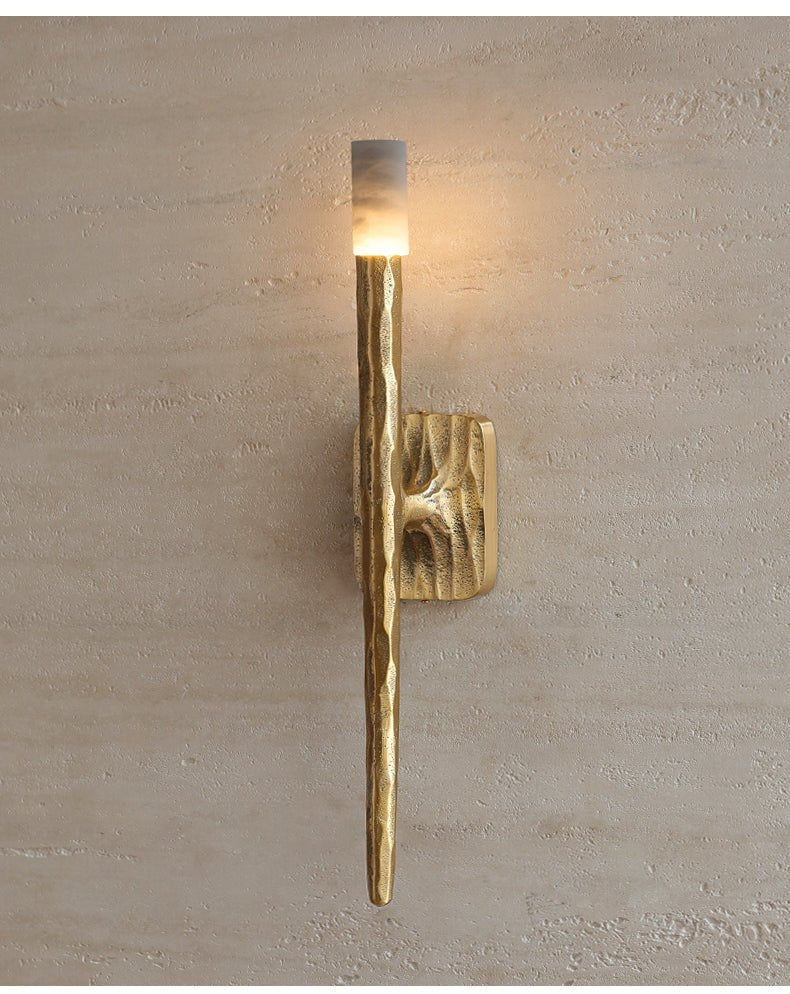 Aurelian Sculpted Alabaster Wall Sconce in Copper