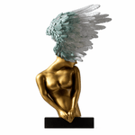 Aurelia Winged Bust Sculpture in Gold and Green by