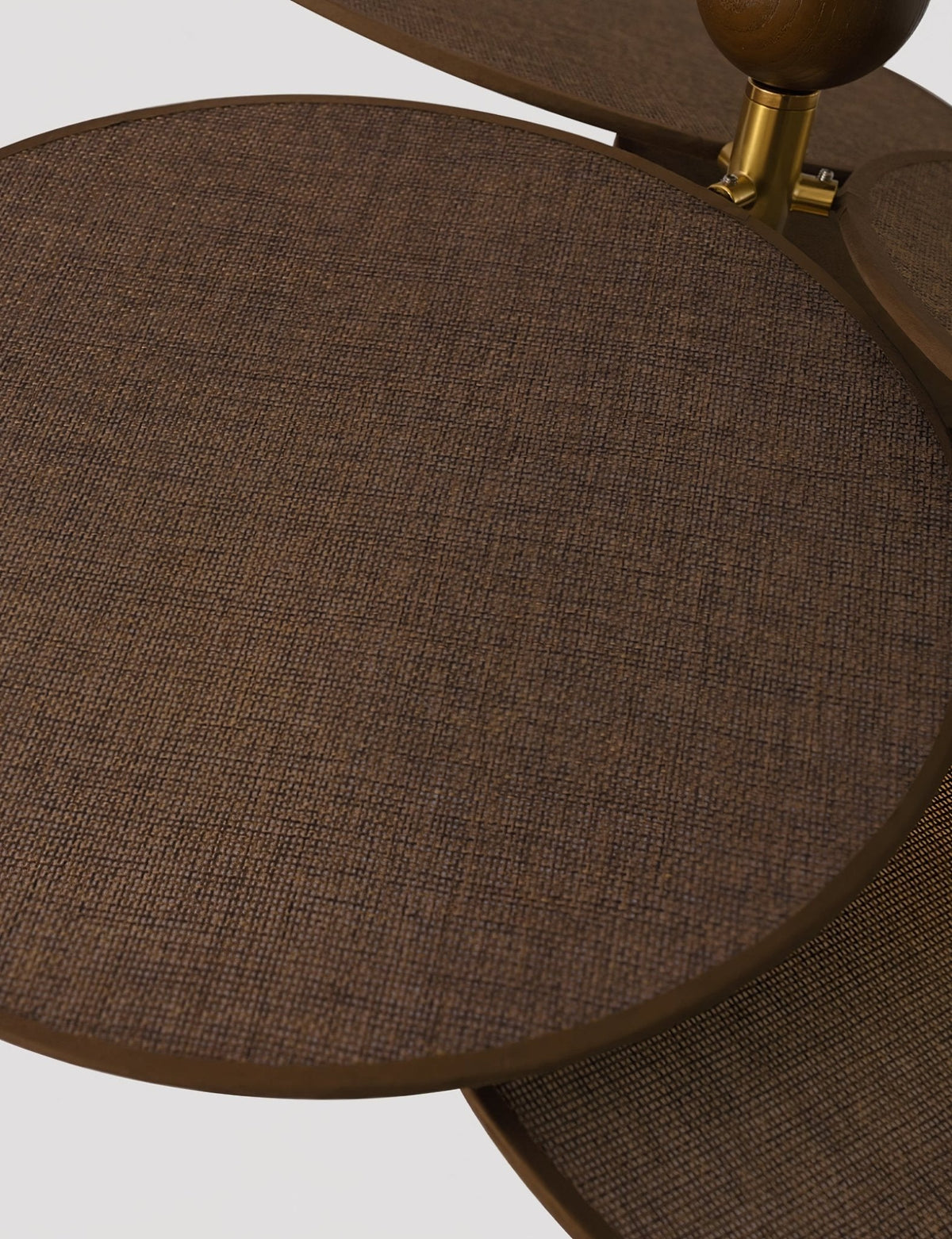 Aurelian Bloom Semi Flush Mount Ceiling Light in Walnut Rattan and Brass