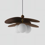 Aurelian Bloom Wooden Pendant Light with Opaline Glass Globes