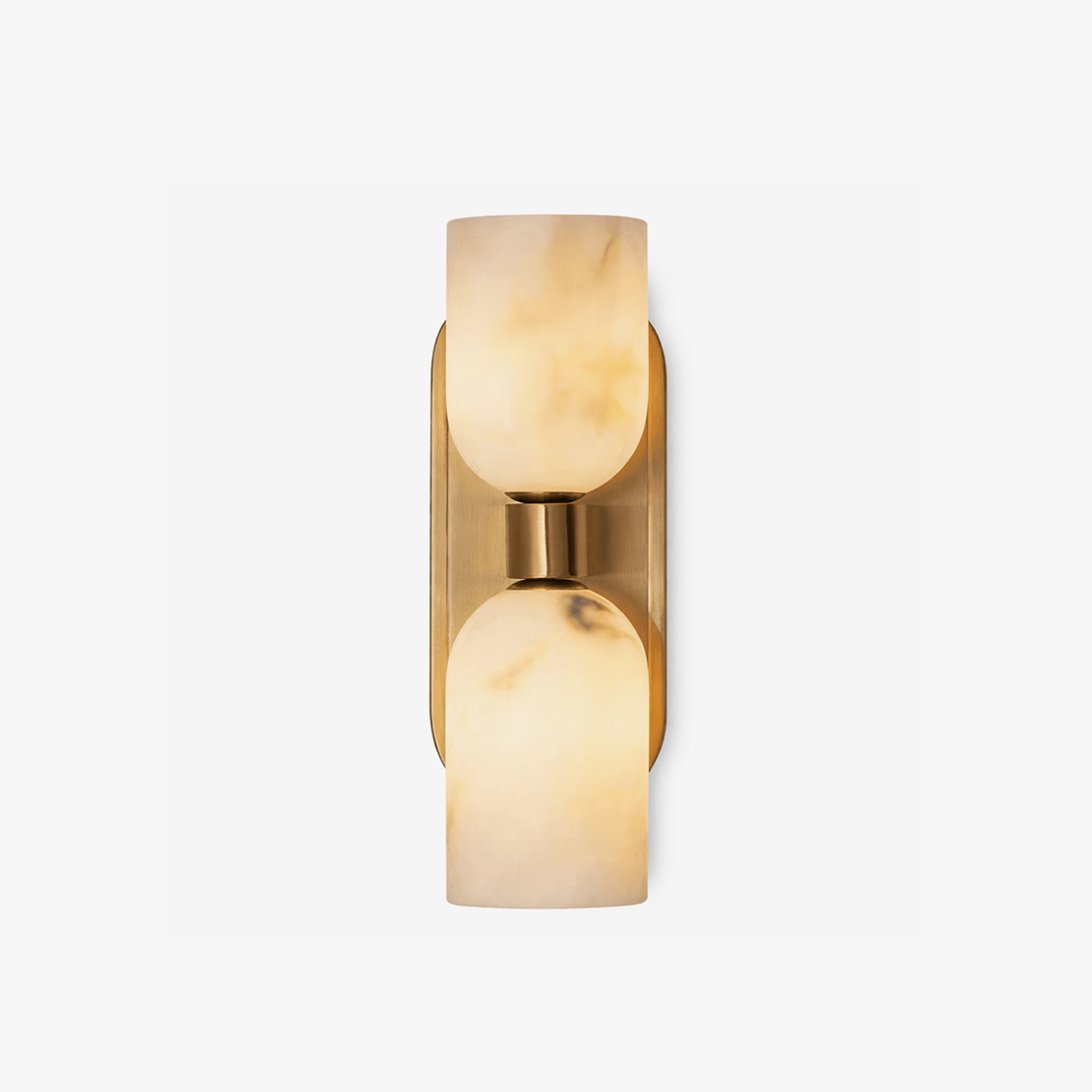 Aurelian Twin Alabaster Wall Sconce in Brass for Modern Interiors