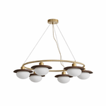 Aurelin Halo Chandelier — Modern Brass & Glass Pendant Light