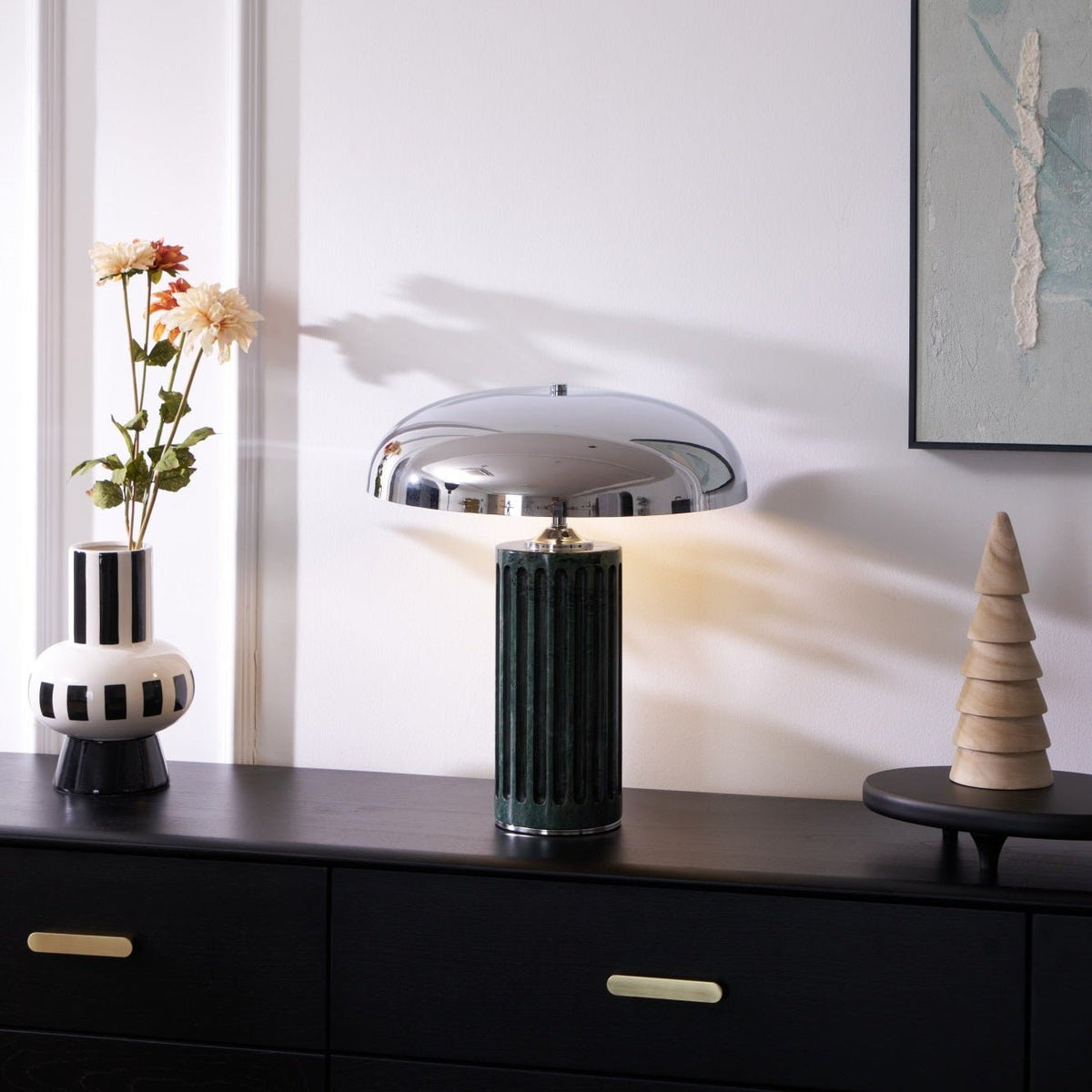 Aurelio Dome Table Lamp with Marble Base – Modern Sculptural Lighting
