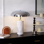 Aurelio Dome Table Lamp with Marble Base – Modern Sculptural Lighting