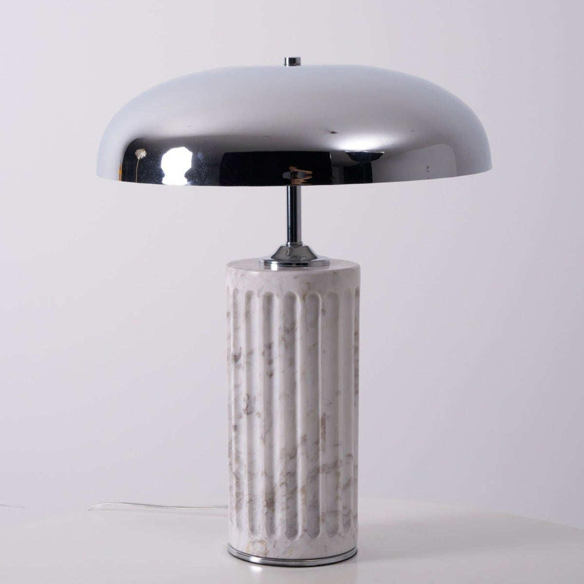 Aurelio Dome Table Lamp with Marble Base – Modern Sculptural Lighting