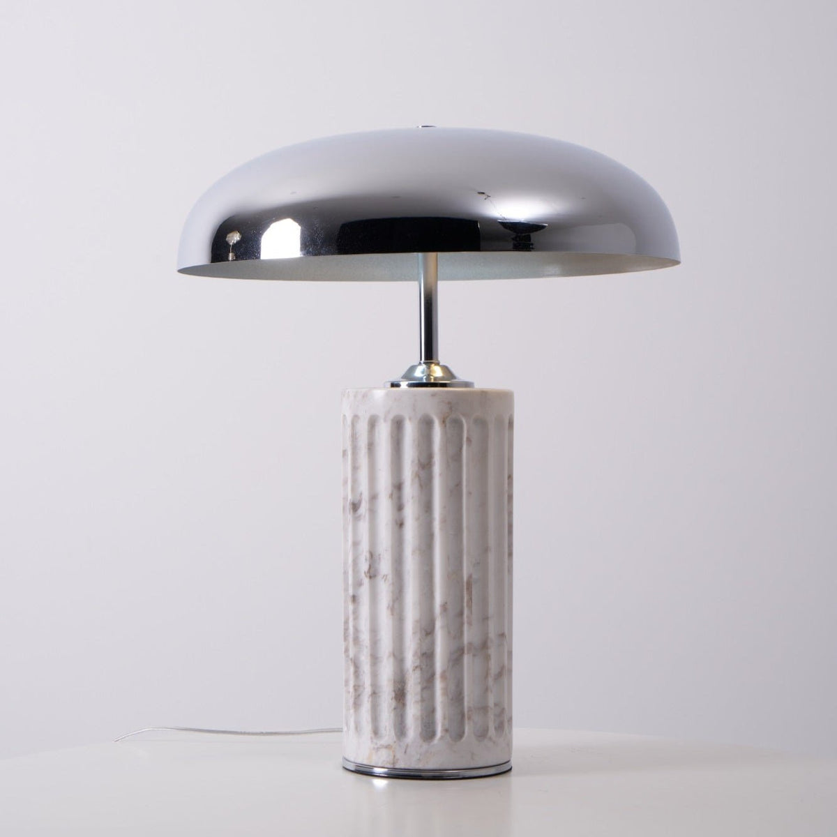Aurelio Dome Table Lamp with Marble Base – Modern Sculptural Lighting