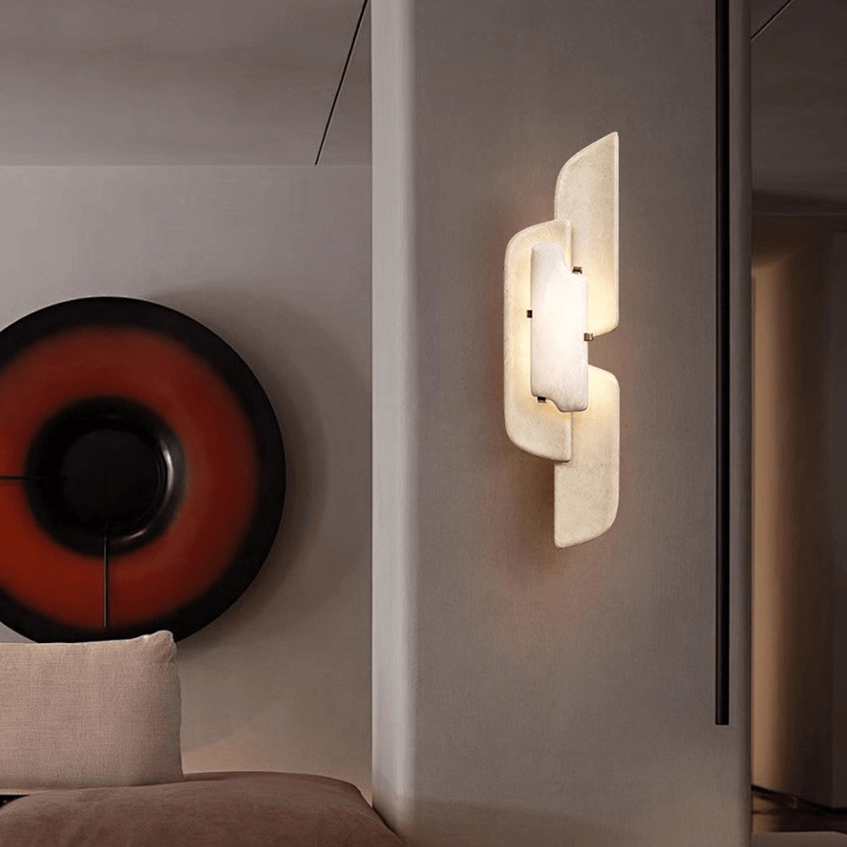 Aurellin Alabaster Wall Sconce – Sculptural LED Wall Light