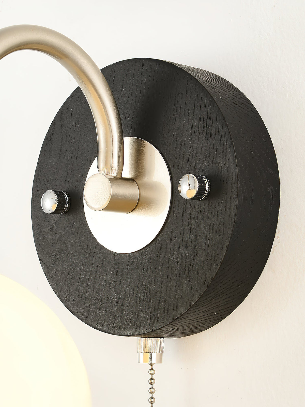 Aurelo Wall Sconce with Glass Shade and Wood Accents