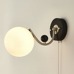 Aurelo Wall Sconce with Glass Shade and Wood Accents