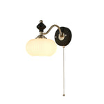 Aurelo Wall Sconce with Glass Shade and Wood Accents