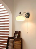 Aurelo Wall Sconce with Glass Shade and Wood Accents