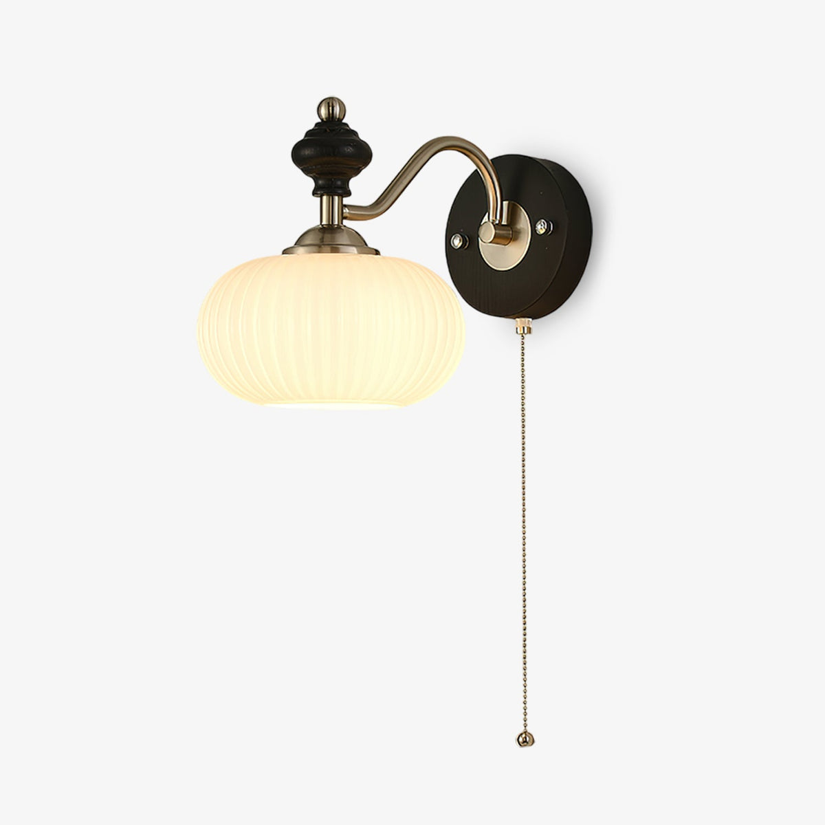 Aurelo Wall Sconce with Glass Shade and Wood Accents