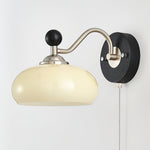 Aurelo Wall Sconce with Glass Shade and Wood Accents