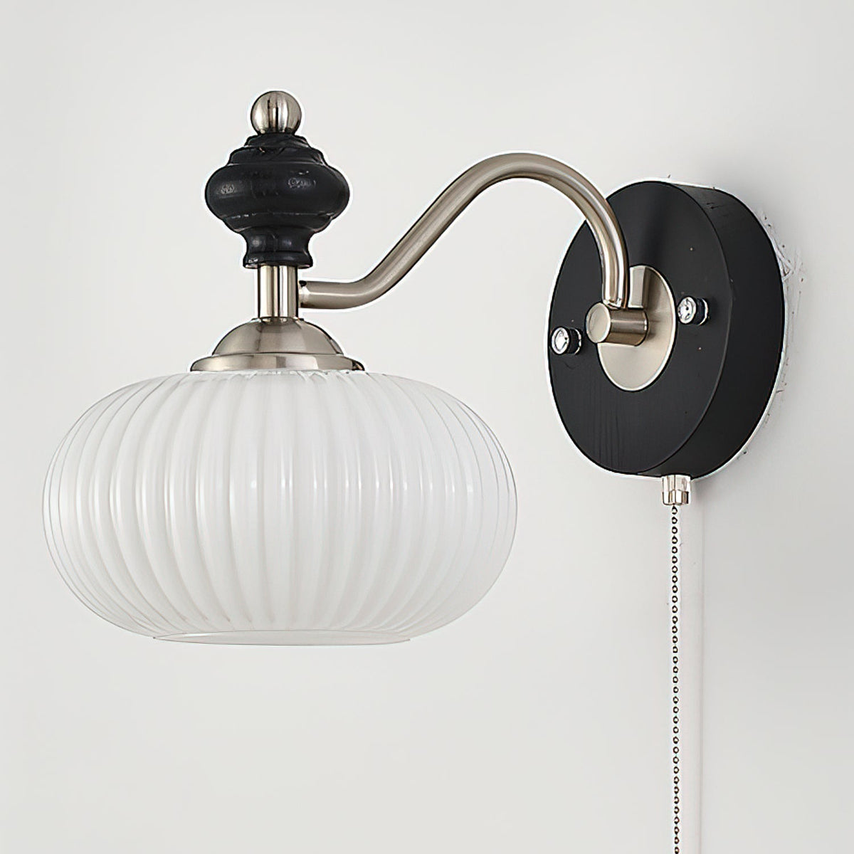 Aurelo Wall Sconce with Glass Shade and Wood Accents