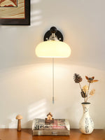 Aurelo Wall Sconce with Glass Shade and Wood Accents