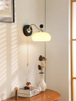 Aurelo Wall Sconce with Glass Shade and Wood Accents