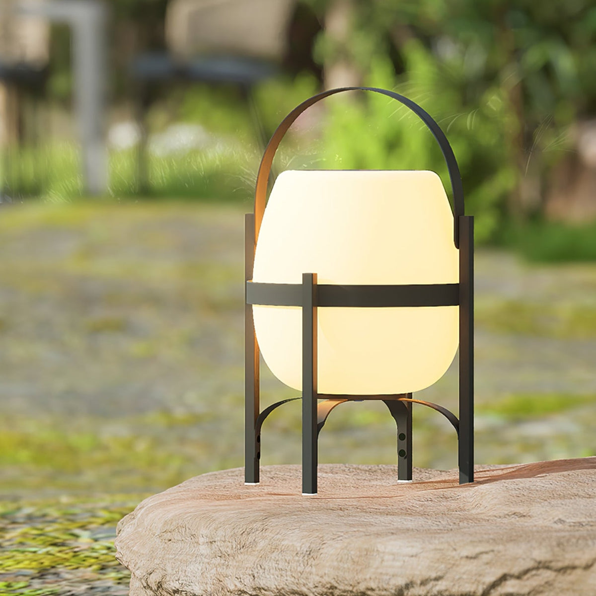 Auren Solar-Powered Outdoor Lantern with Warm Ambient Glow