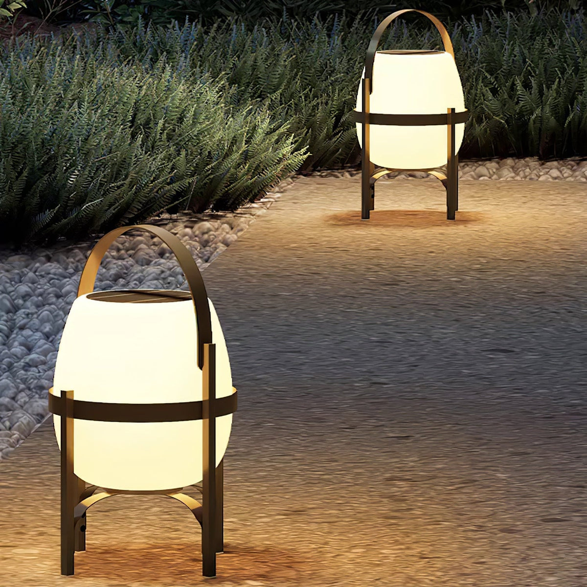 Auren Solar-Powered Outdoor Lantern with Warm Ambient Glow