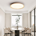 Aureum Edge Ceiling Light in Yellow Travertine — Modern Flush Mount LED