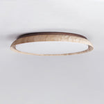 Aureum Edge Ceiling Light in Yellow Travertine — Modern Flush Mount LED