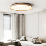 Aureum Edge Ceiling Light in Yellow Travertine — Modern Flush Mount LED