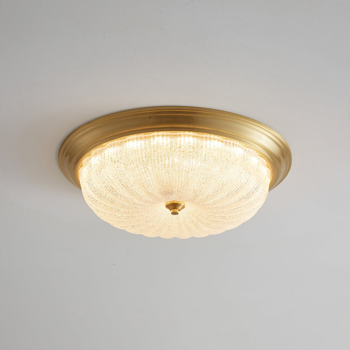 Aurevielle Semi Flush Ceiling Light in Brass and Glass