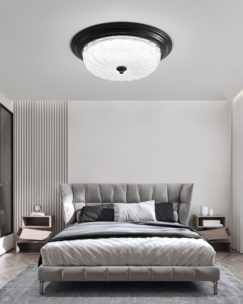Aurevielle Semi Flush Ceiling Light in Brass and Glass