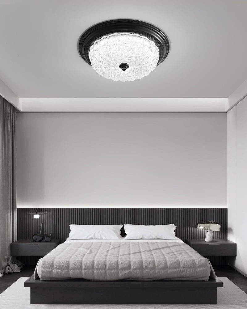 Aurevielle Semi Flush Ceiling Light in Brass and Glass