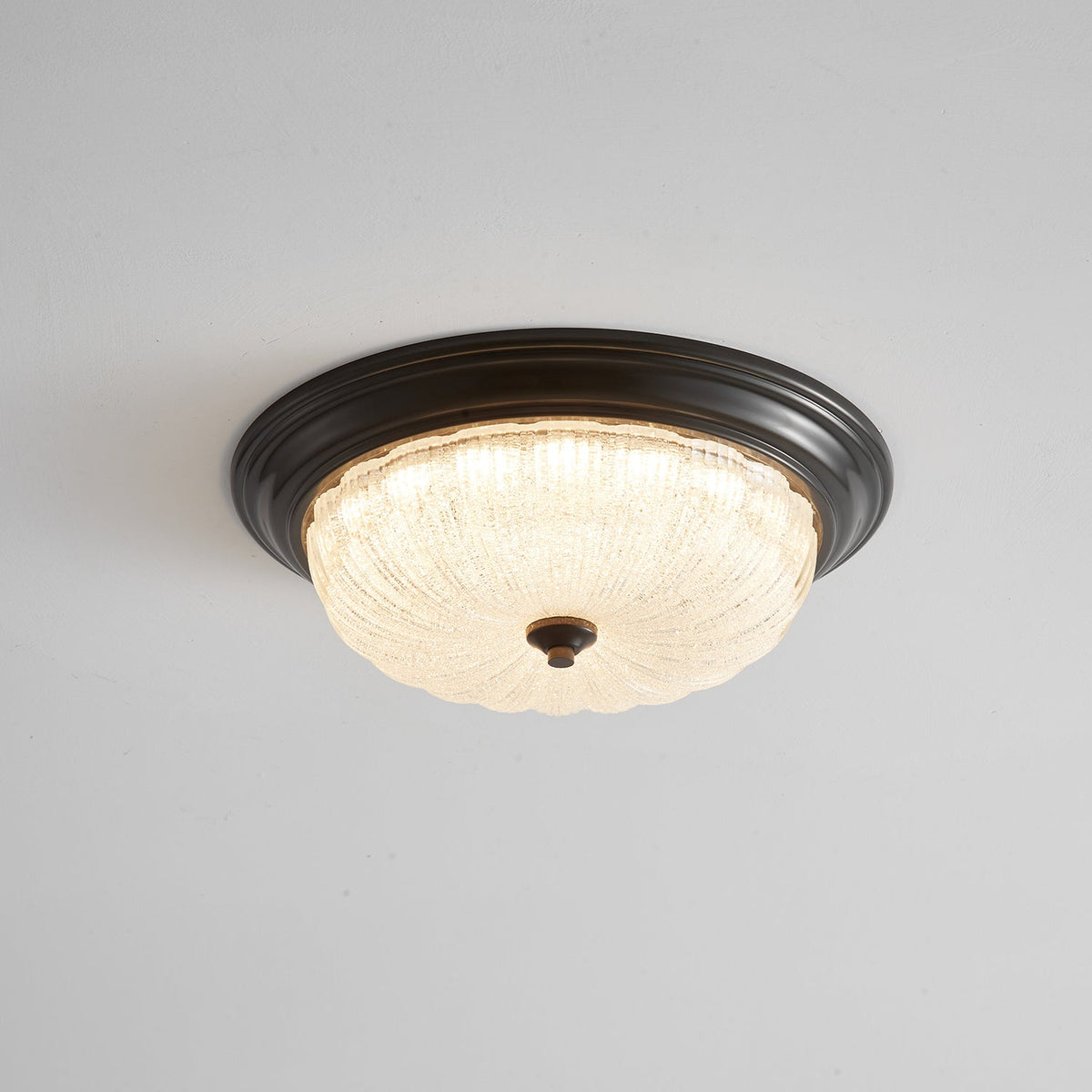 Aurevielle Semi Flush Ceiling Light in Brass and Glass