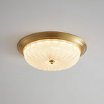 Aurevielle Semi Flush Ceiling Light in Brass and Glass