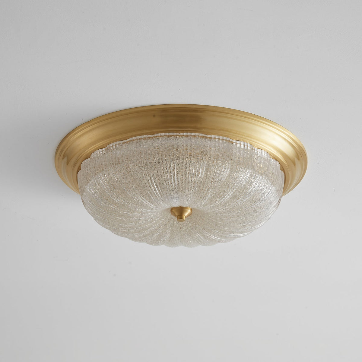 Aurevielle Semi Flush Ceiling Light in Brass and Glass