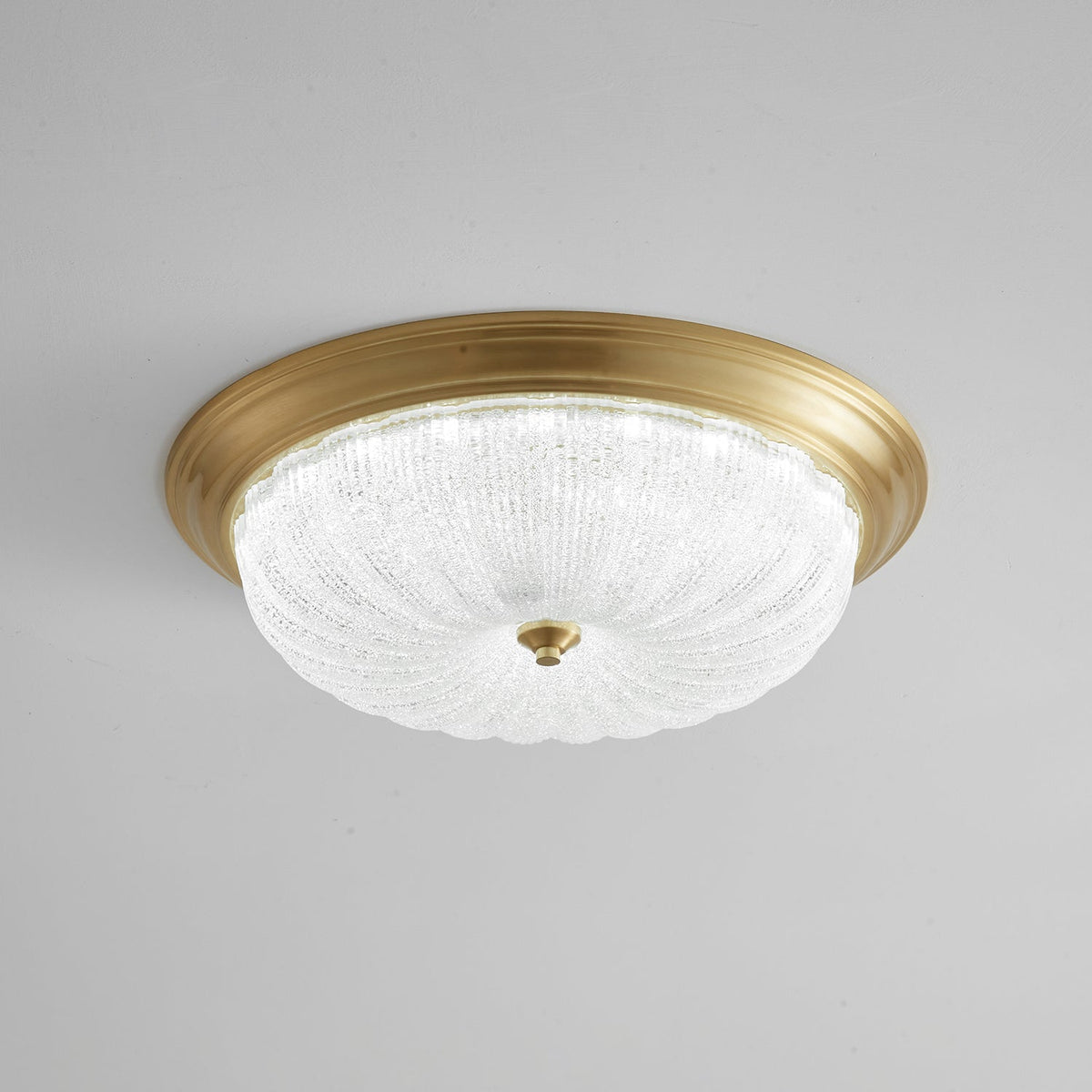 Aurevielle Semi Flush Ceiling Light in Brass and Glass