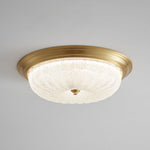 Aurevielle Semi Flush Ceiling Light in Brass and Glass