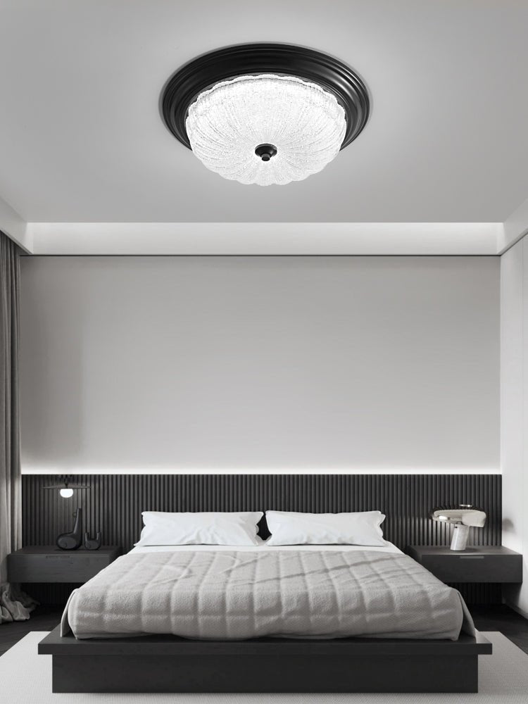 Aurevielle Semi Flush Ceiling Light in Brass and Glass