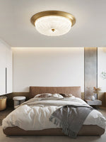 Aurevielle Semi Flush Ceiling Light in Brass and Glass