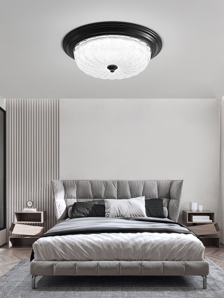 Aurevielle Semi Flush Ceiling Light in Brass and Glass