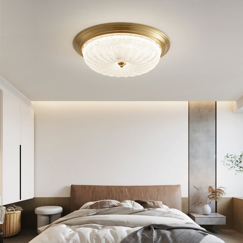 Aurevielle Semi Flush Ceiling Light in Brass and Glass