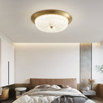 Aurevielle Semi Flush Ceiling Light in Brass and Glass