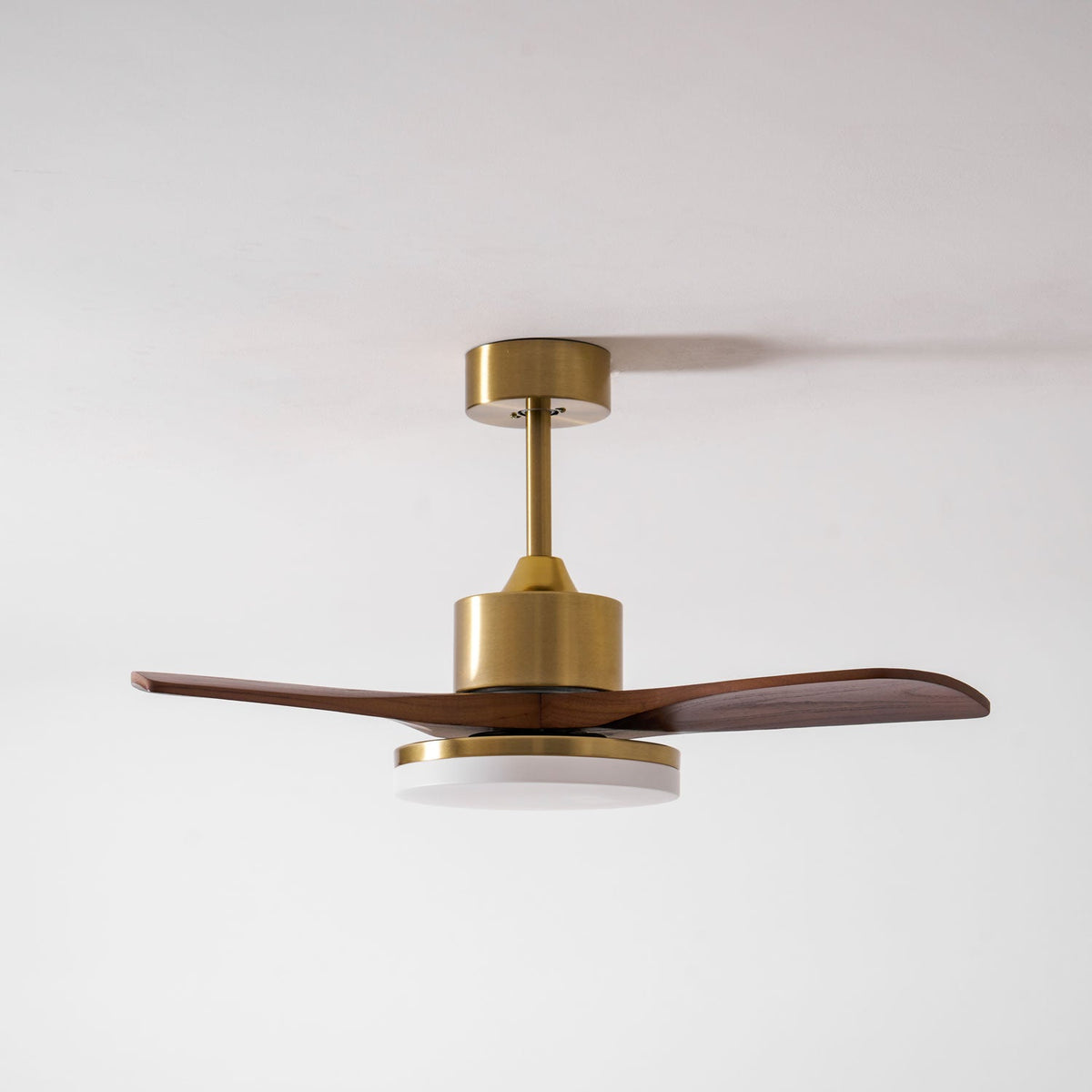 Aurevo Ceiling Fan Light with LED and Walnut Blades