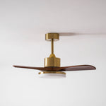 Aurevo Ceiling Fan Light with LED and Walnut Blades