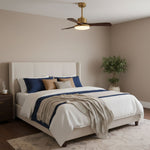 Aurevo Ceiling Fan Light with LED and Walnut Blades