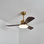 Aurevo Ceiling Fan Light with LED and Walnut Blades