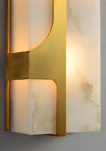 Aurevon Alabaster Wall Sconce in Brushed Brass – Modern Luxury Lighting
