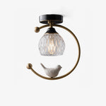 Auri Bird Ceiling Light – Sculptural Brass & Glass Flush Mount